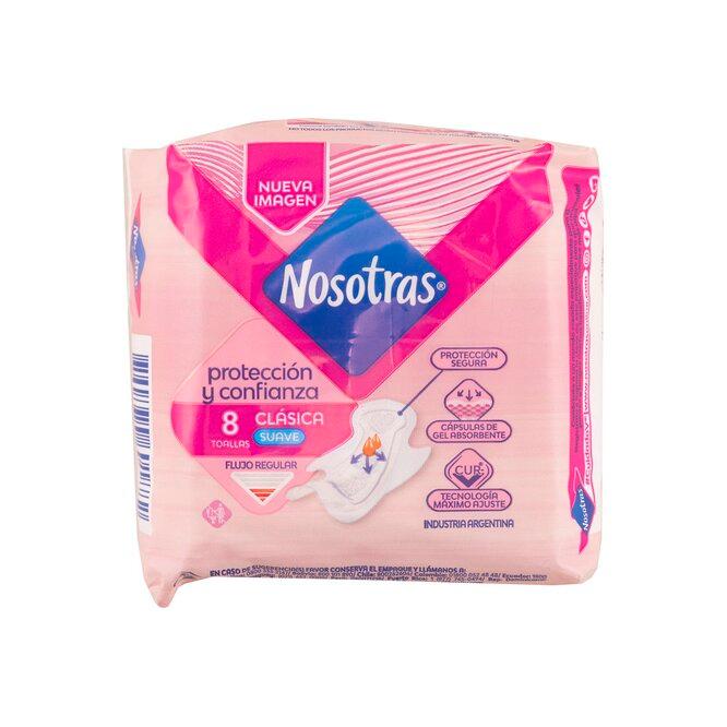 Toallas Femeninas Clásicas Suaves Nosotras 8 Unidades